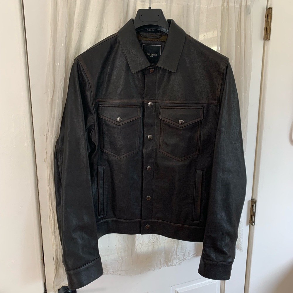 Todd Snyder Dark Brown Leather Jacket